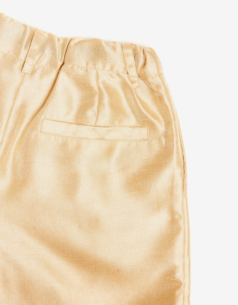 BCBGMAXAZRIA Girls Pleated Shorts in Gold