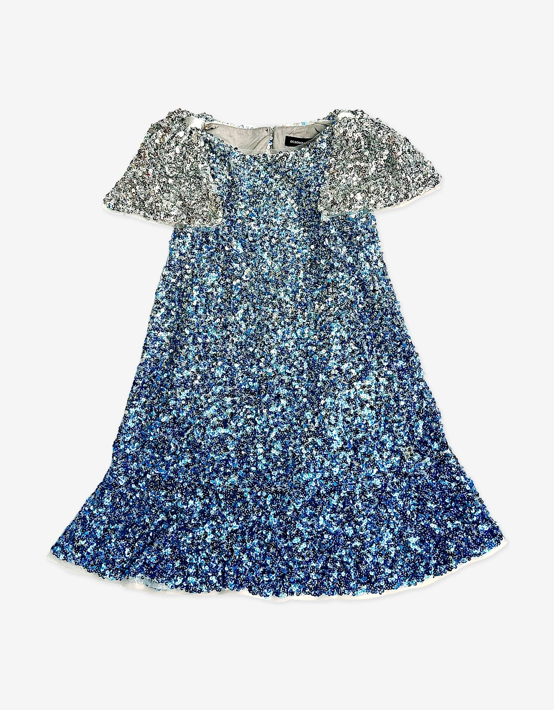 BCBGMAXAZRIA Girls Ombre Sequin Frill Hem Dress in Blue, 4 of 3