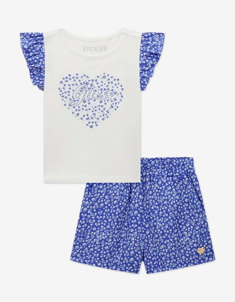 Girls T-Shirt and Shorts Set in Blue