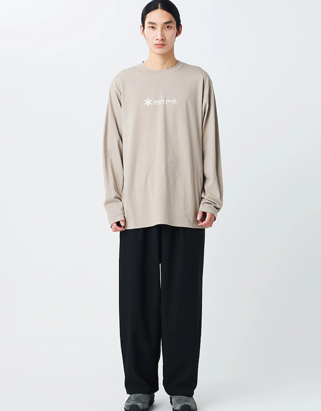 Snowpeak Snowpeak Snow Peak Soft Cotton Logo Long Sleeve T-Shirt - Cream
