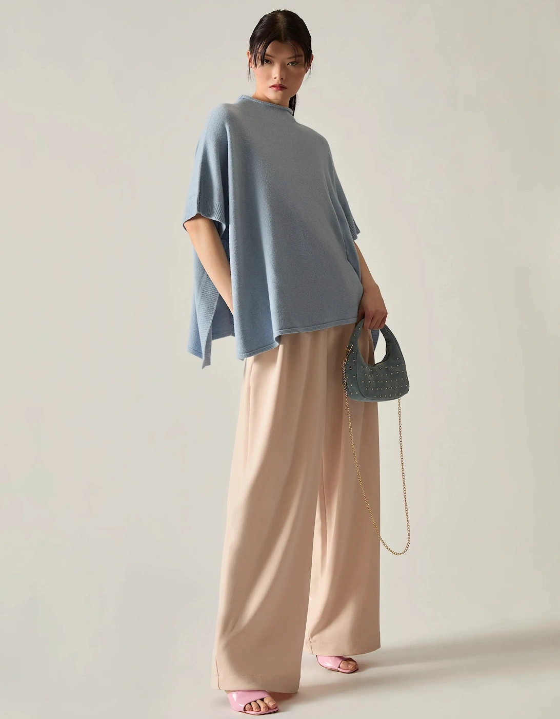Pale Blue Side Button Poncho, 6 of 5