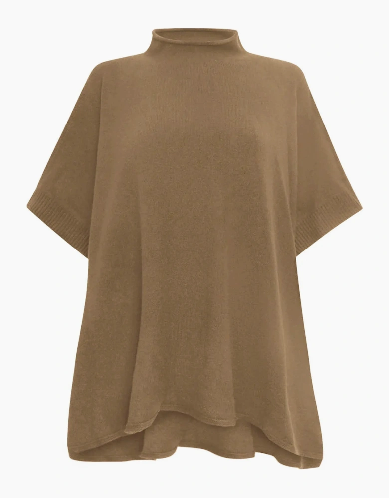 Taupe Side Button Poncho
