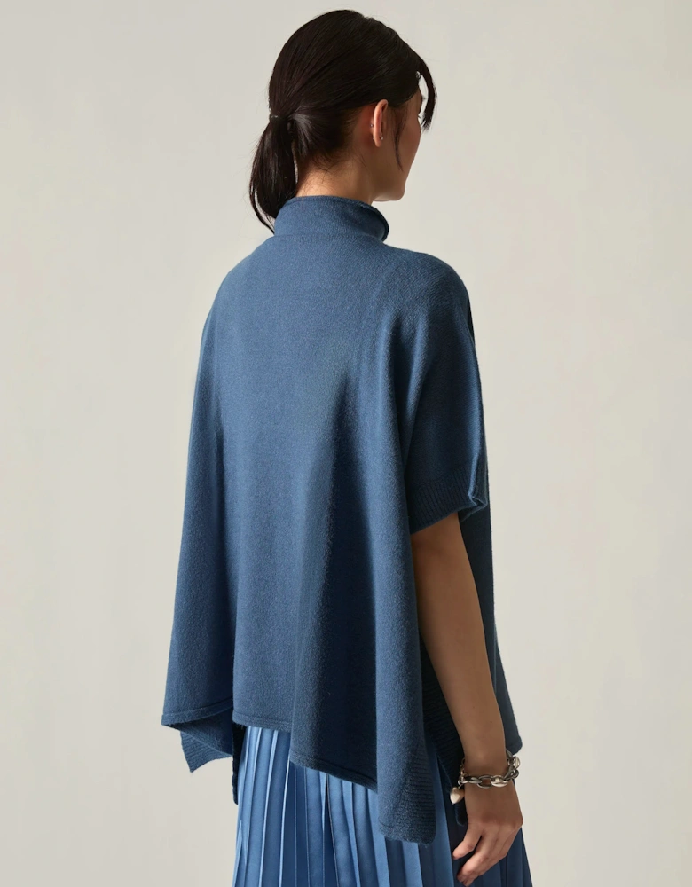 Denim Side Button Poncho