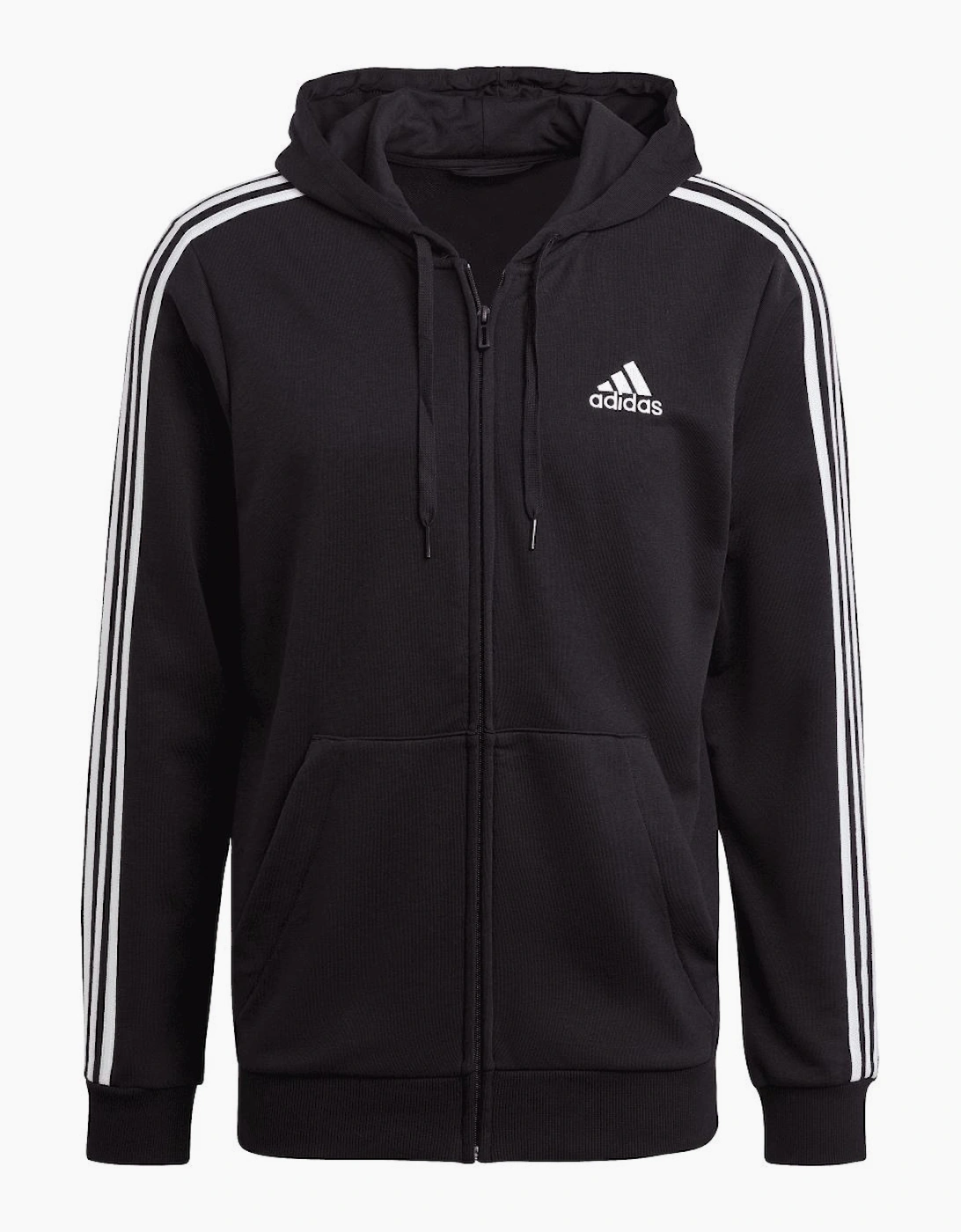 Essentials 3-Stripes Full-Zip Hoodie - Essentials French Terry 3-Stripe Full-Zip Hoodie