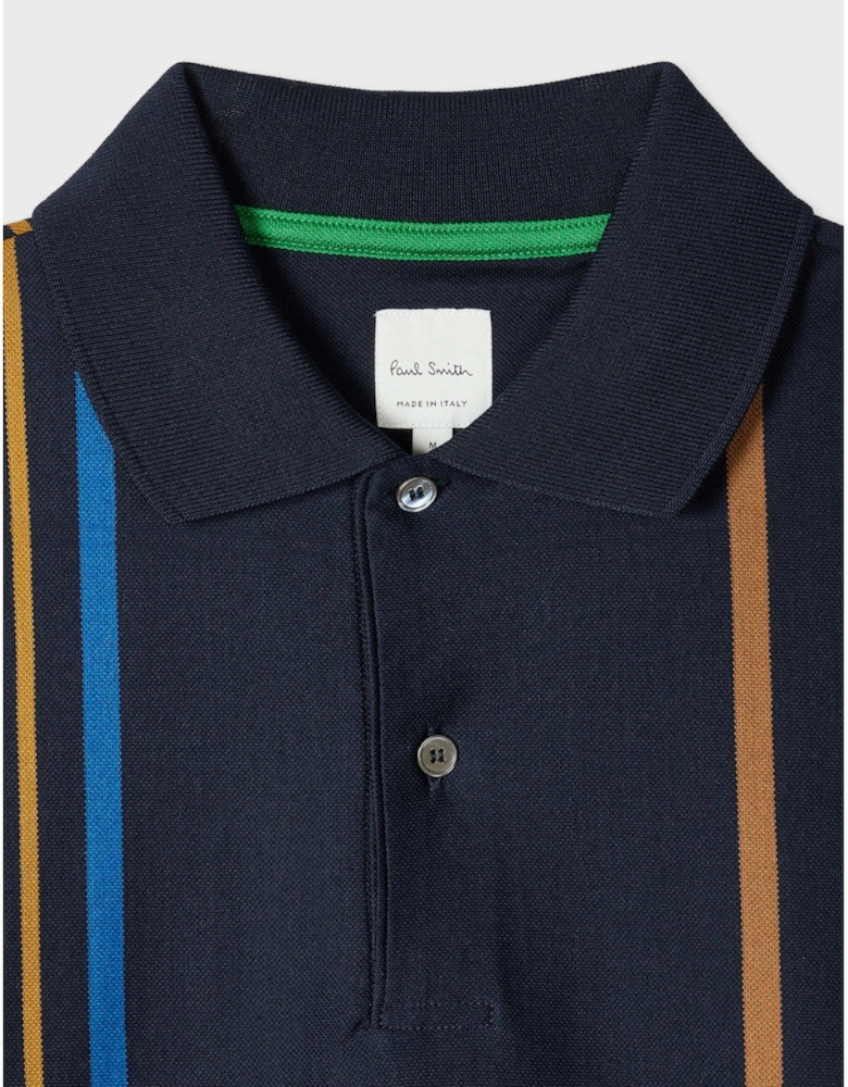 Split Stripe Polo Shirt 49 DK NAVY