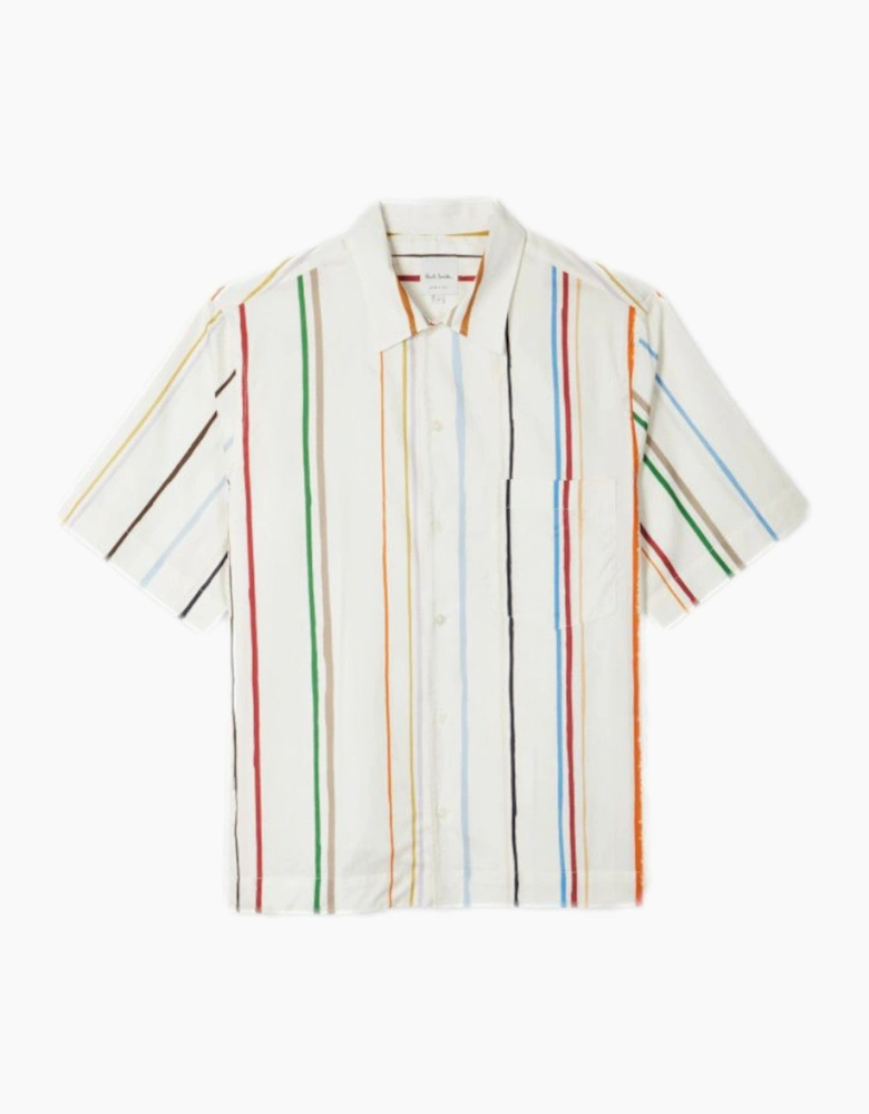 Casual Fit Stripe SS Shirt 06 Cream