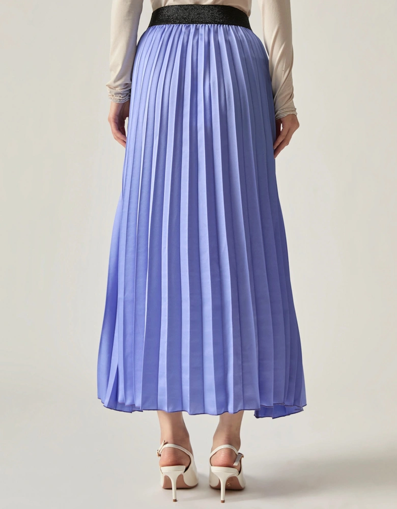 Lilac Pleated Maxi Skirt