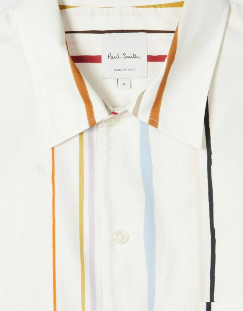 Casual Fit Stripe SS Shirt 06 Cream