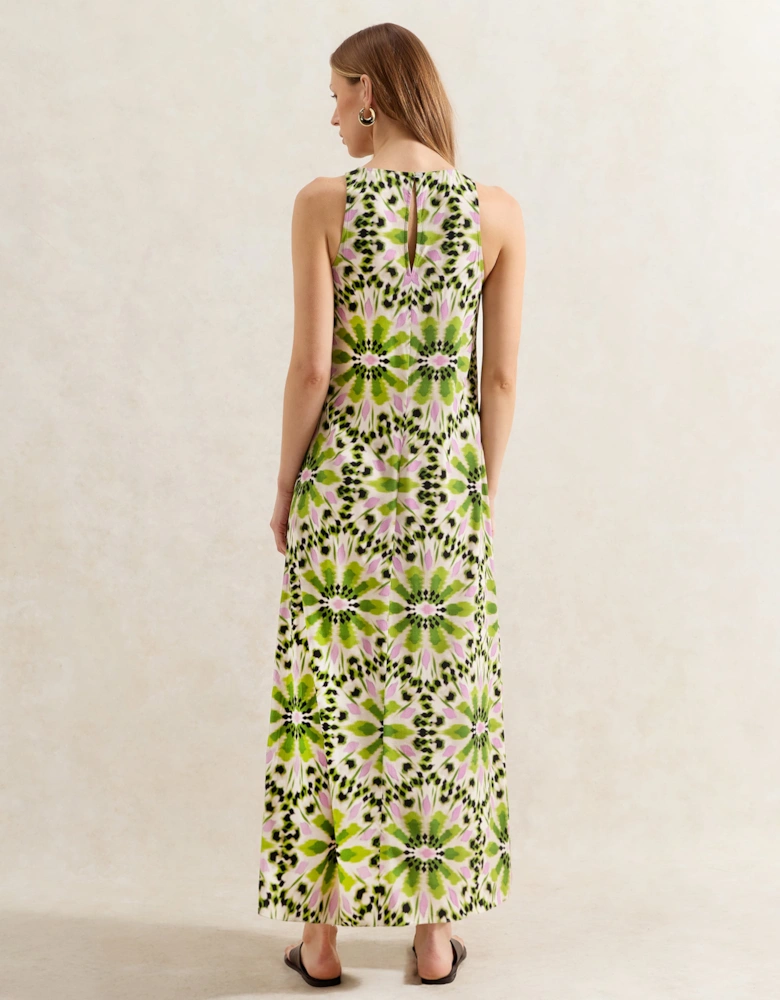 Green Mosaic Printed Dress