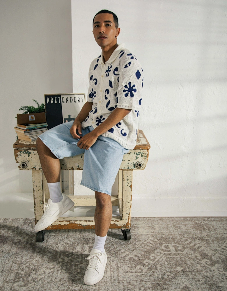 Porto Doodle Crochet Polo Shirt