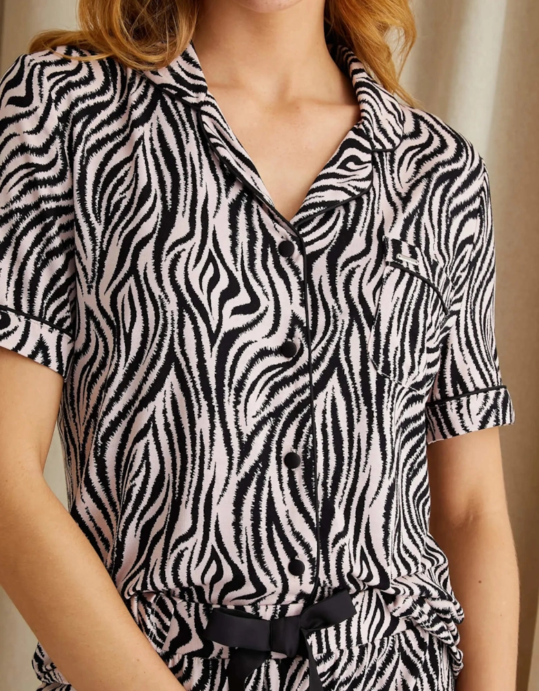 Bamboo Shirt Short Set in Animal Print - Wholesale