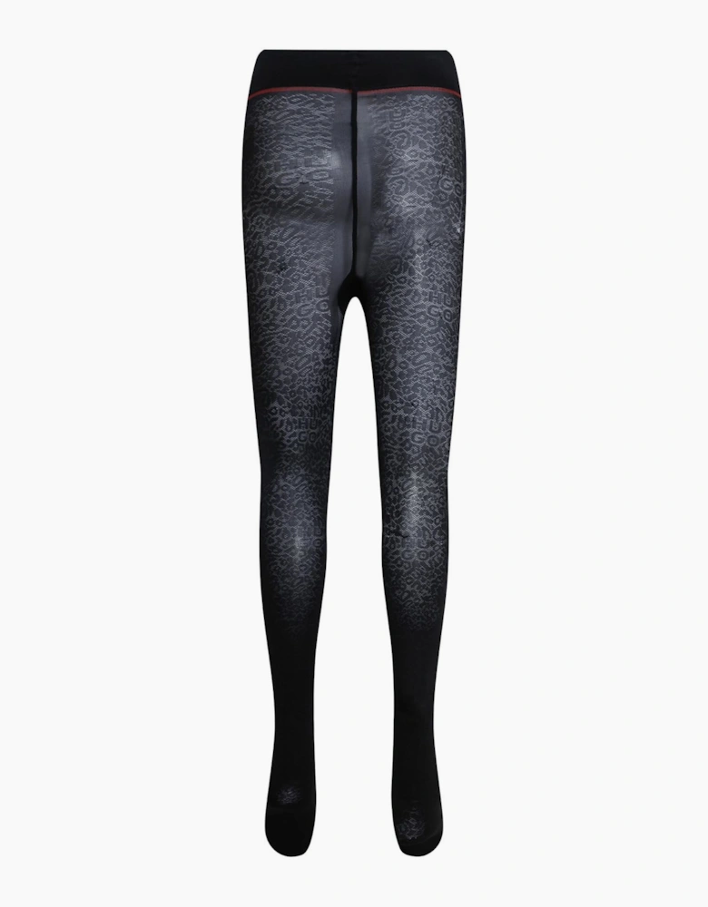 Leopard Print Logo Tights