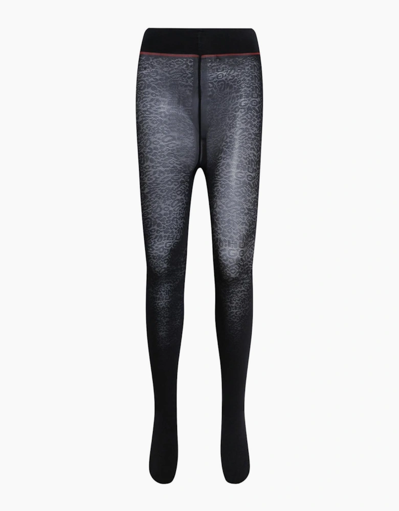 Leopard Print Logo Tights