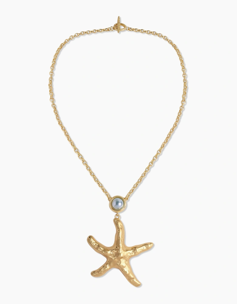 Pearl Drop Starfish Necklace
