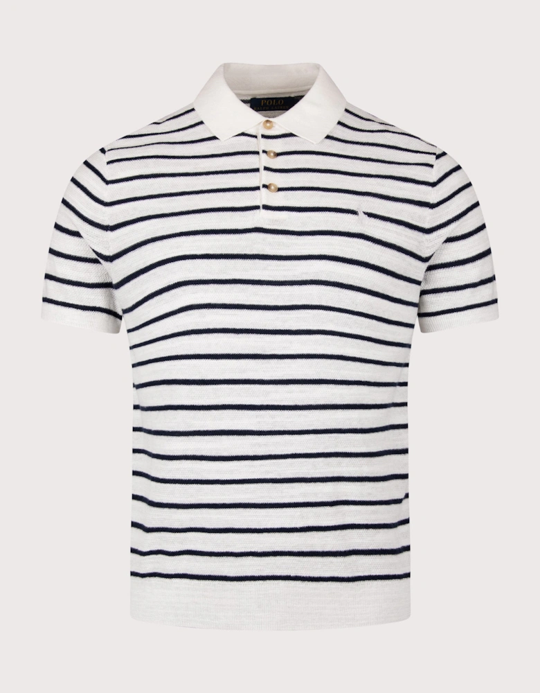 Striped Polo Collar Knit