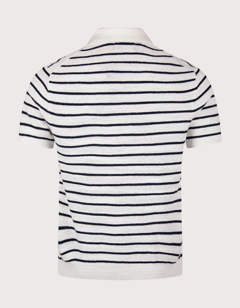 Striped Polo Collar Knit
