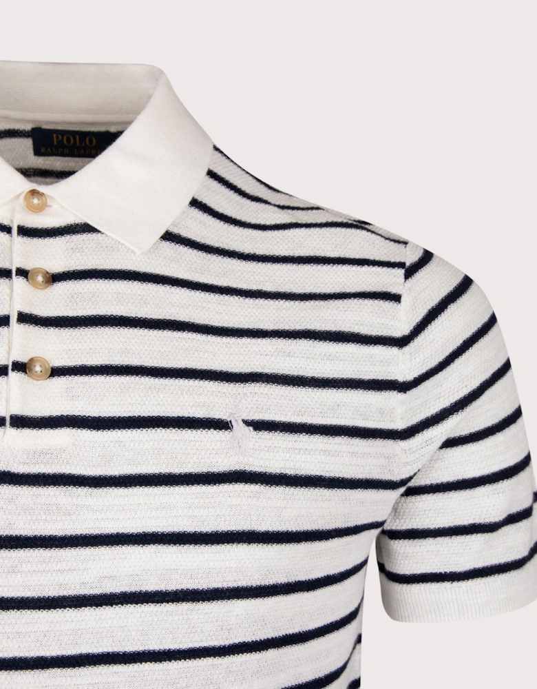 Striped Polo Collar Knit