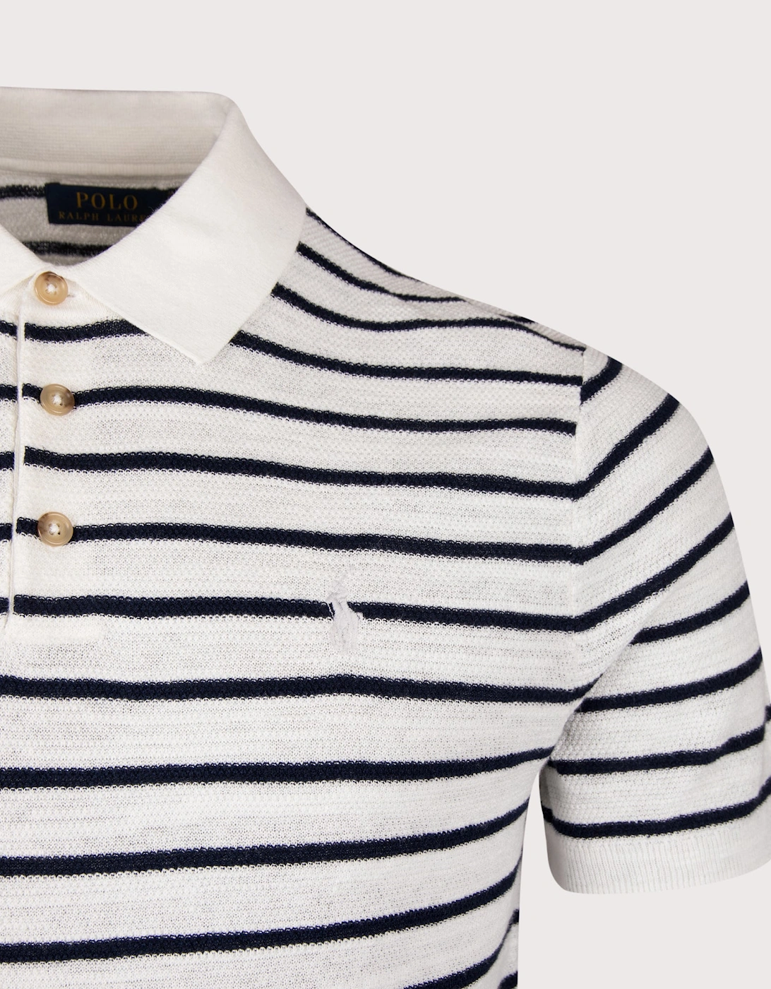 Striped Polo Collar Knit