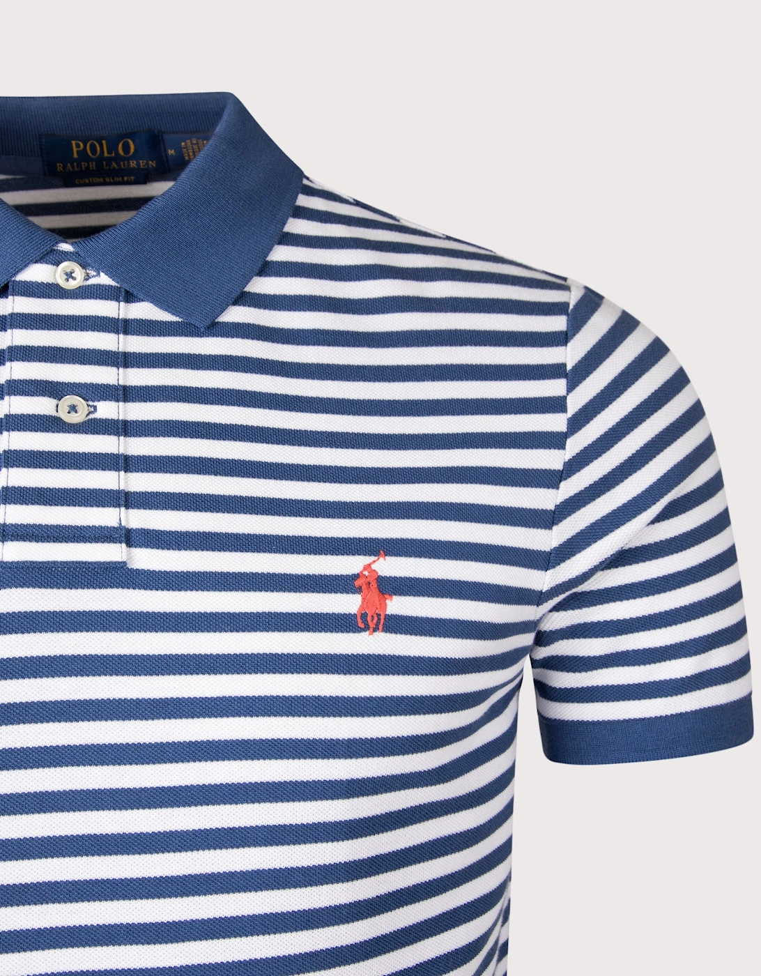 Custom Slim Fit Striped Mesh Polo Shirt