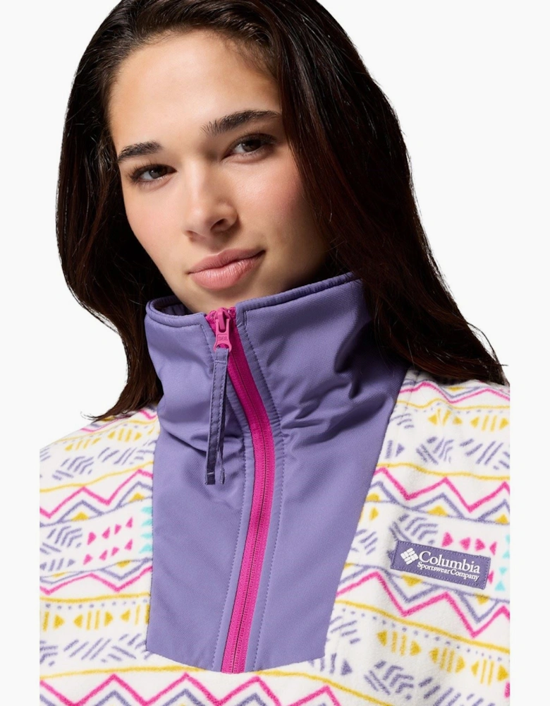 Sequoia Grove Printed Half Zip Polyester Women's White Fleece Pullover