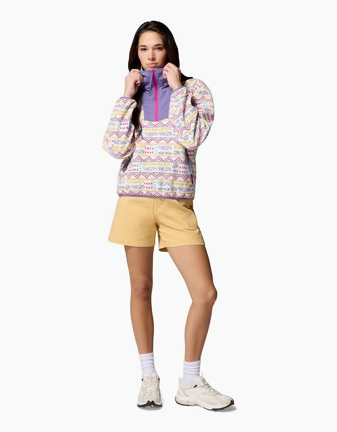 Sequoia Grove Printed Half Zip Polyester Women's White Fleece Pullover