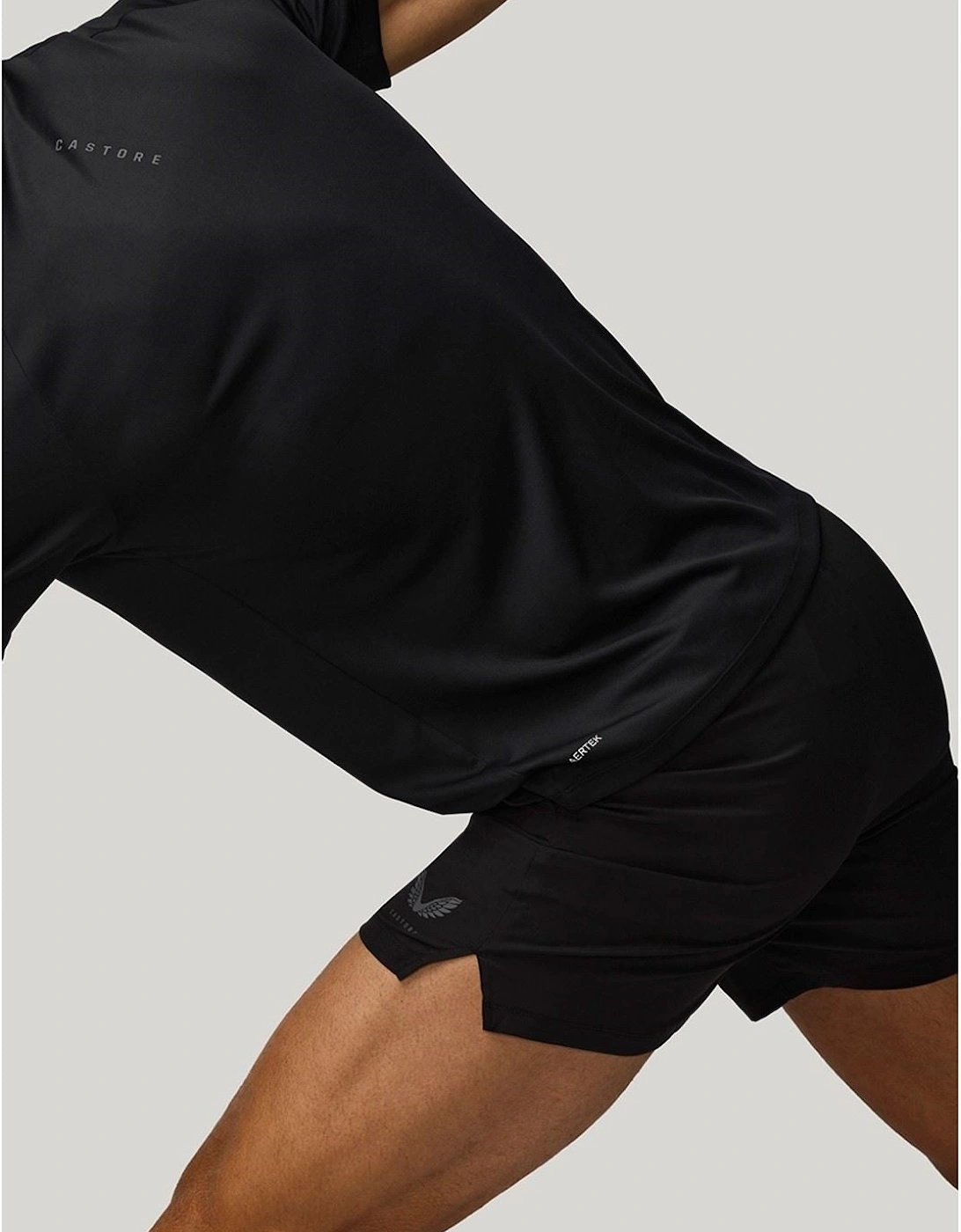 5" Branded Elastic Men's Black Activewear Shorts