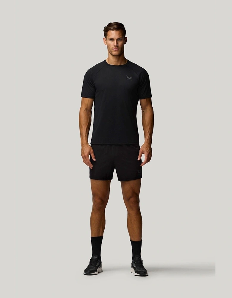 5" Branded Elastic Men's Black Activewear Shorts