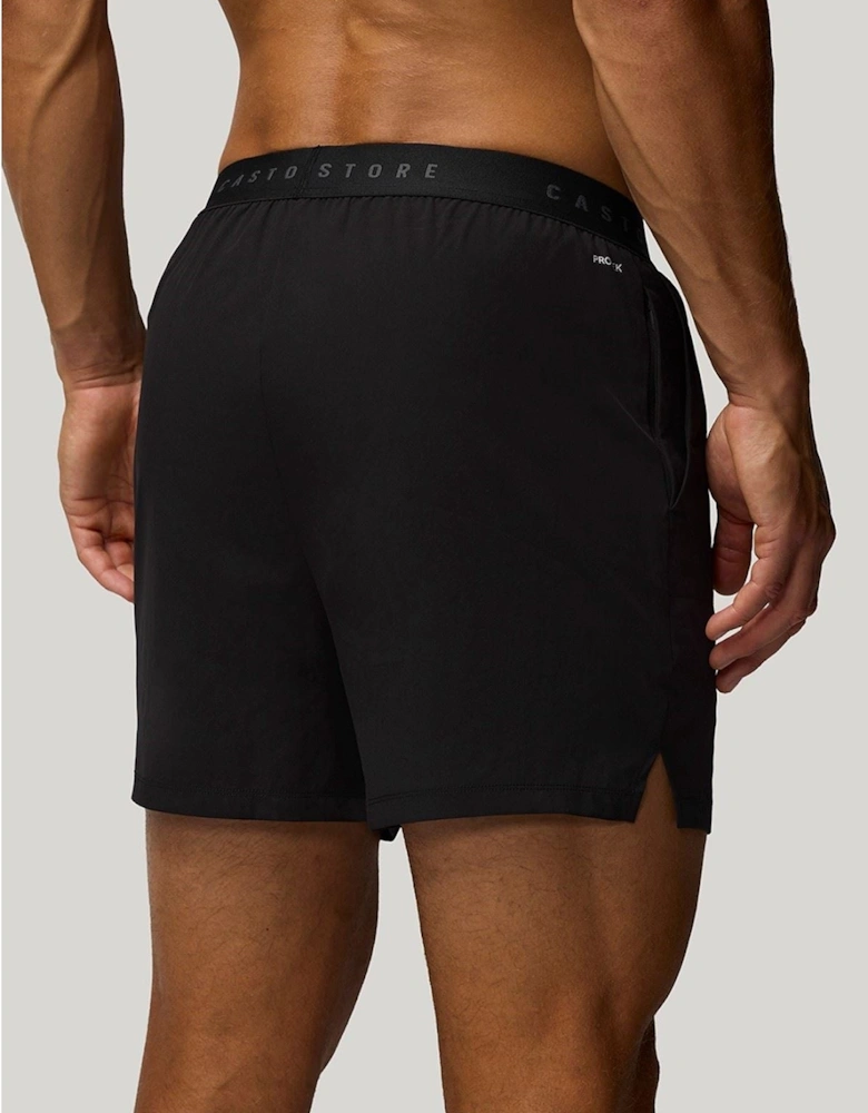 5" Branded Elastic Men's Black Activewear Shorts