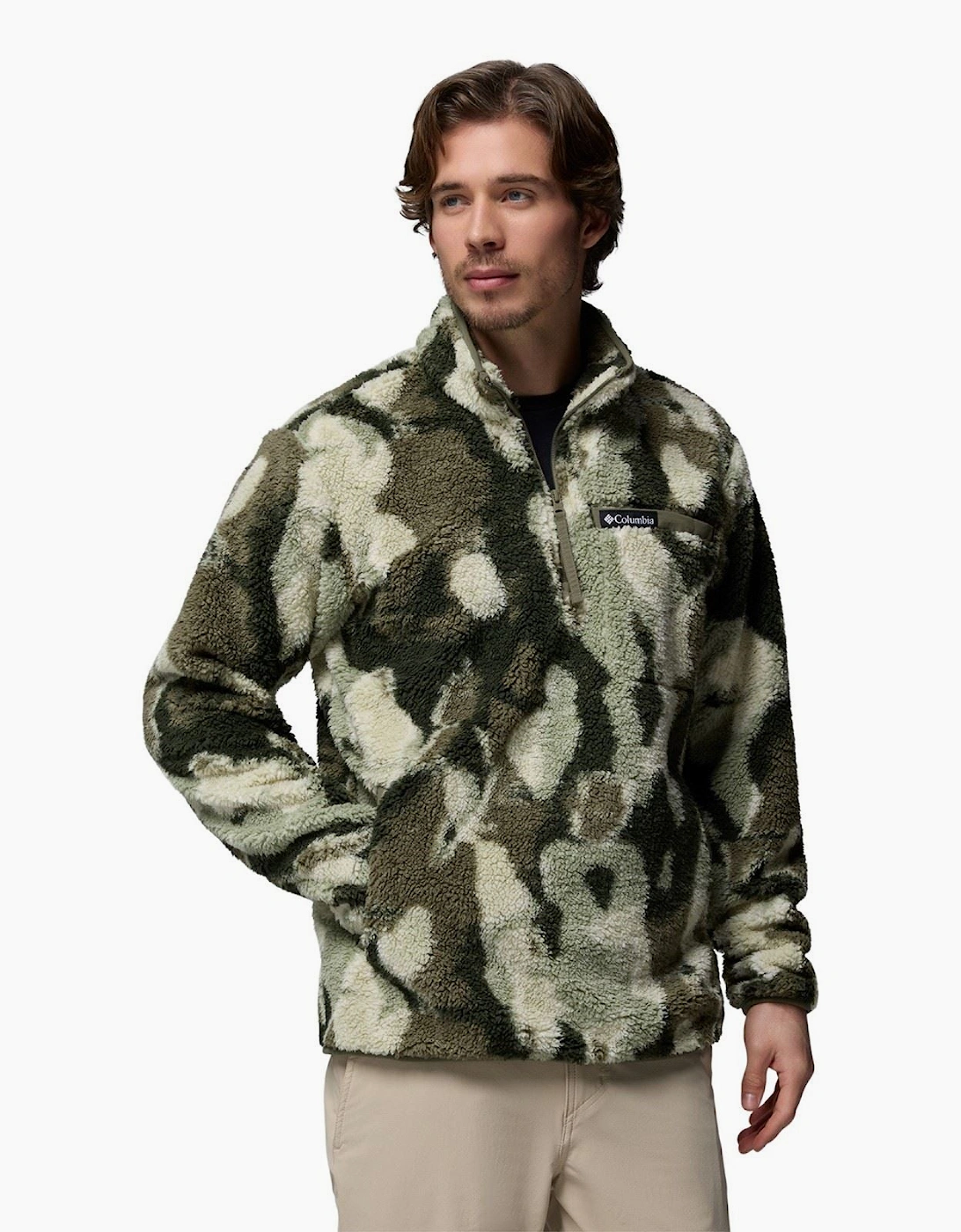 Columbia Men's Green Rugged Ridge High Pile Half Zip Fleece Pullover - Size: S