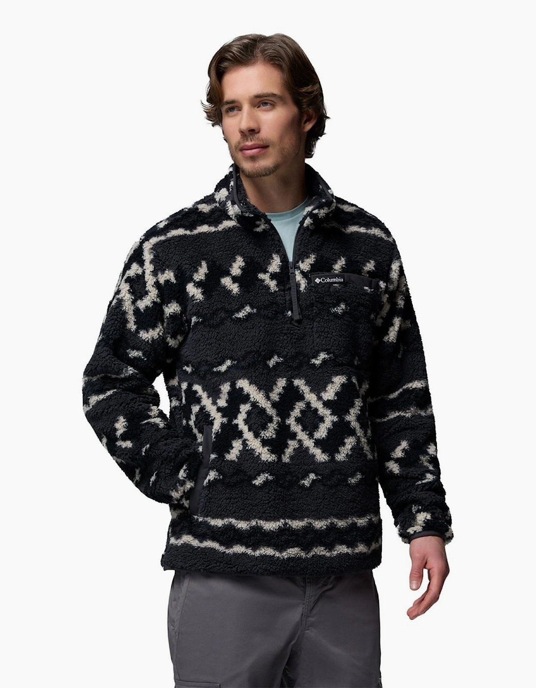 Columbia Men's Black Rugged Ridge High Pile Half Zip Fleece Pullover - Size: Xl
