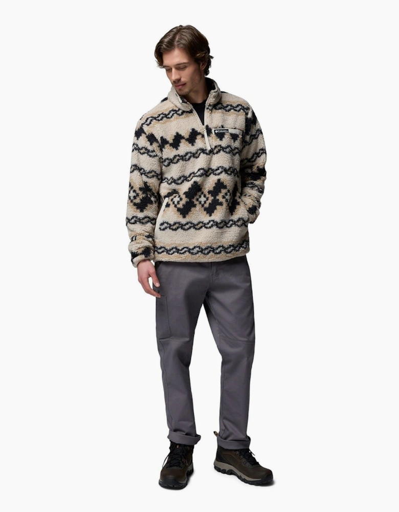 Rugged Ridge High Pile Half Zip Men's Brown Fleece Pullover