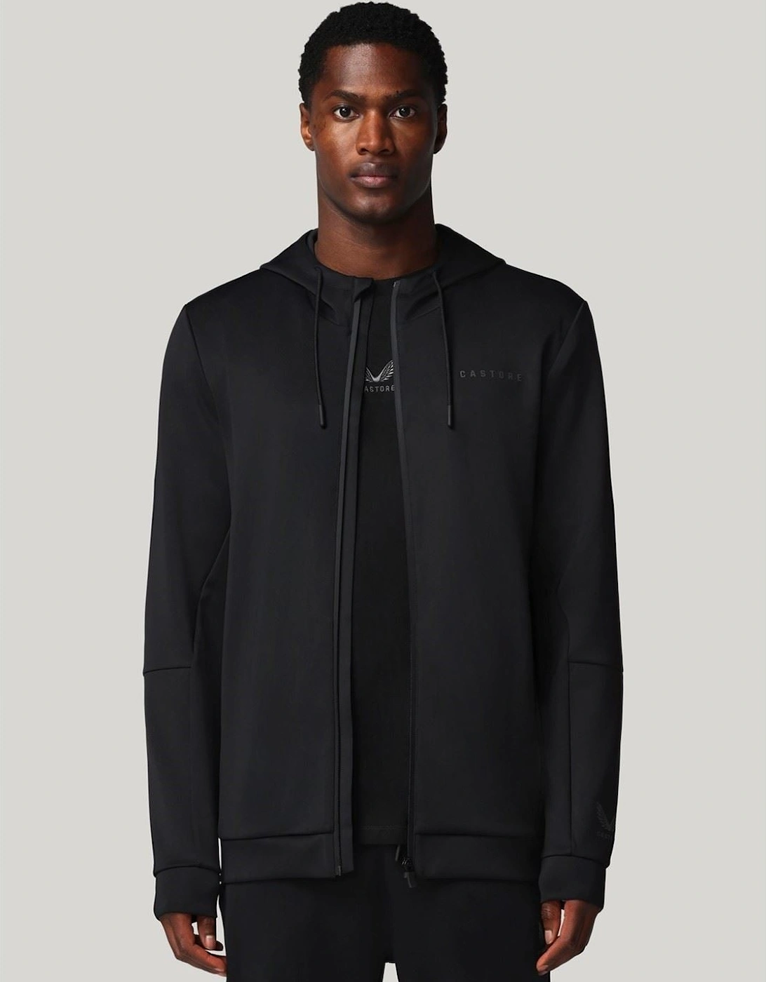 Castore Men's Black Flex Full Zip Hooded Sweatshirt  42 Xl