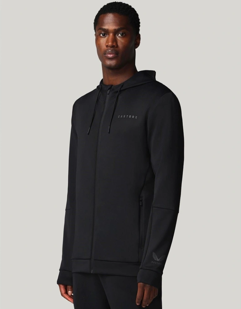 Flex Full Zip Men's Black Hooded Sweatshirt