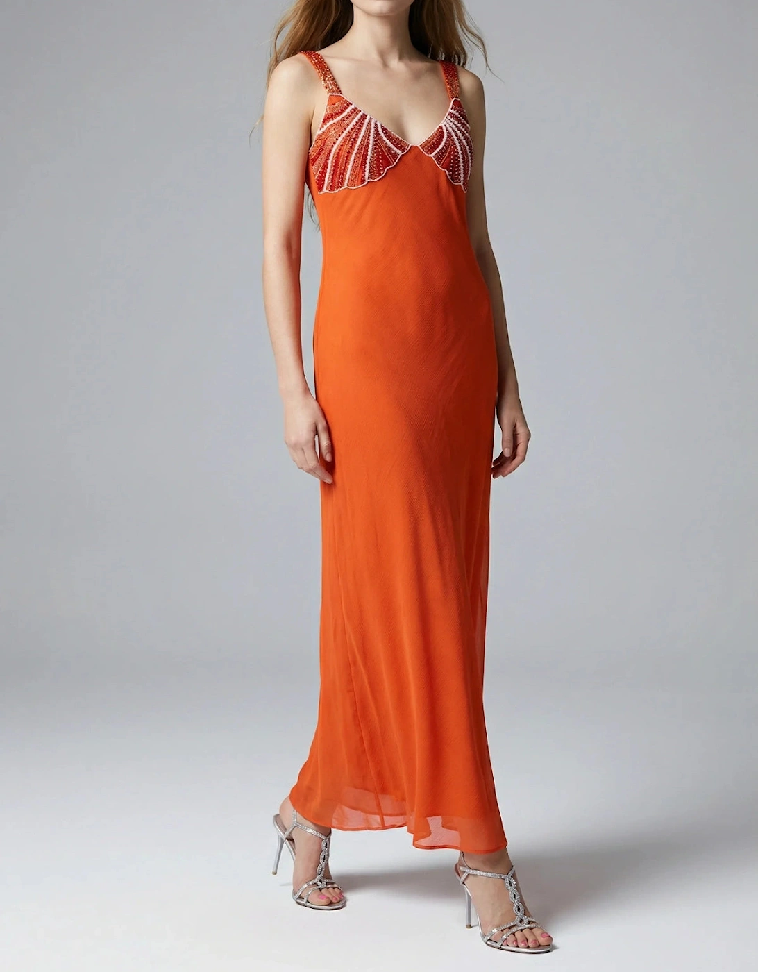 Hera Coral Seashell Maxi Dress, 7 of 6