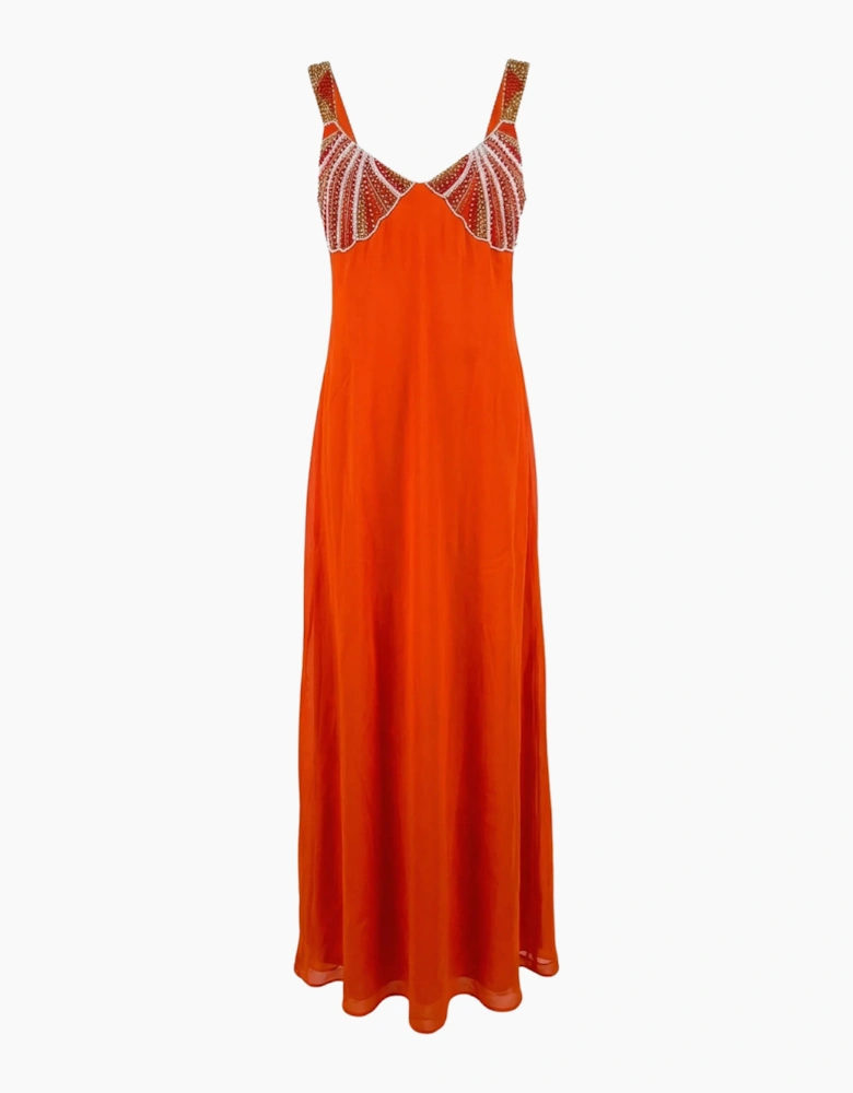 Hera Coral Seashell Maxi Dress
