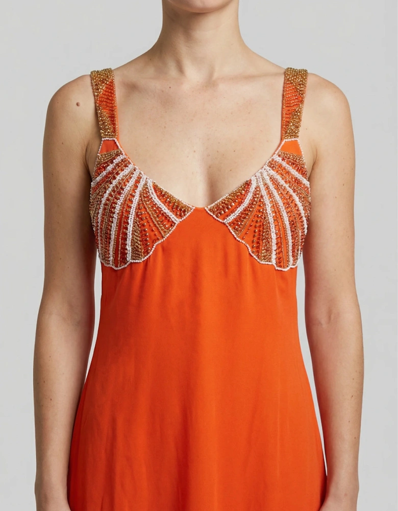 Hera Coral Seashell Maxi Dress