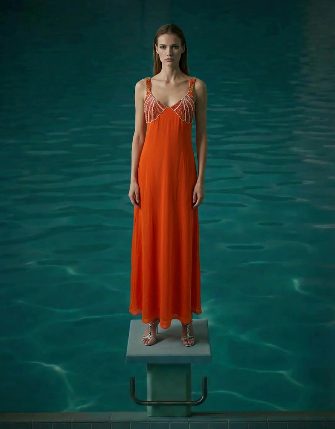 Hera Coral Seashell Maxi Dress