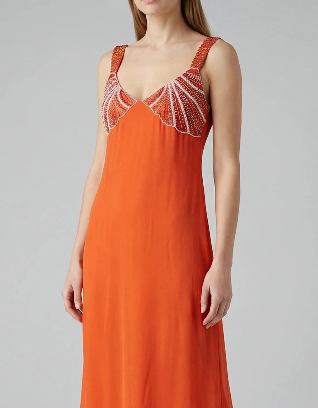 Hera Coral Seashell Maxi Dress