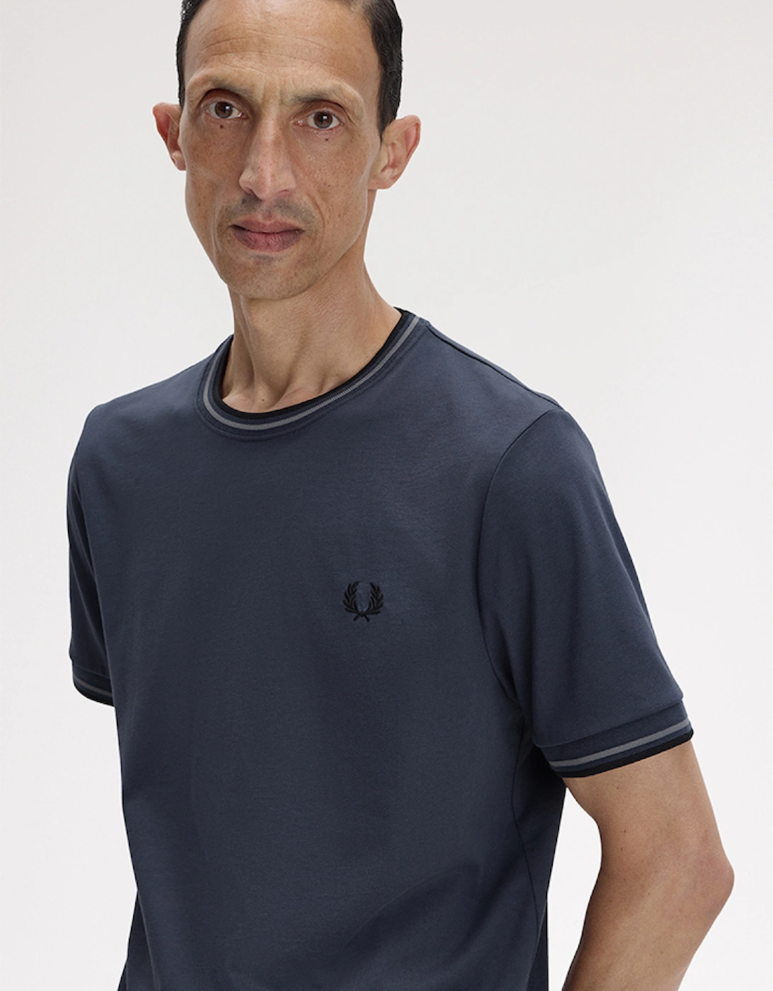 Fred Perry Twin Tipped T-Shirt - Grey - Size: 18/16/42