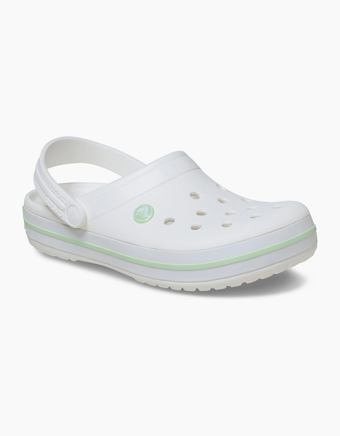 Crocband EVA Women's White/Serene Green Clogs, 8 of 7