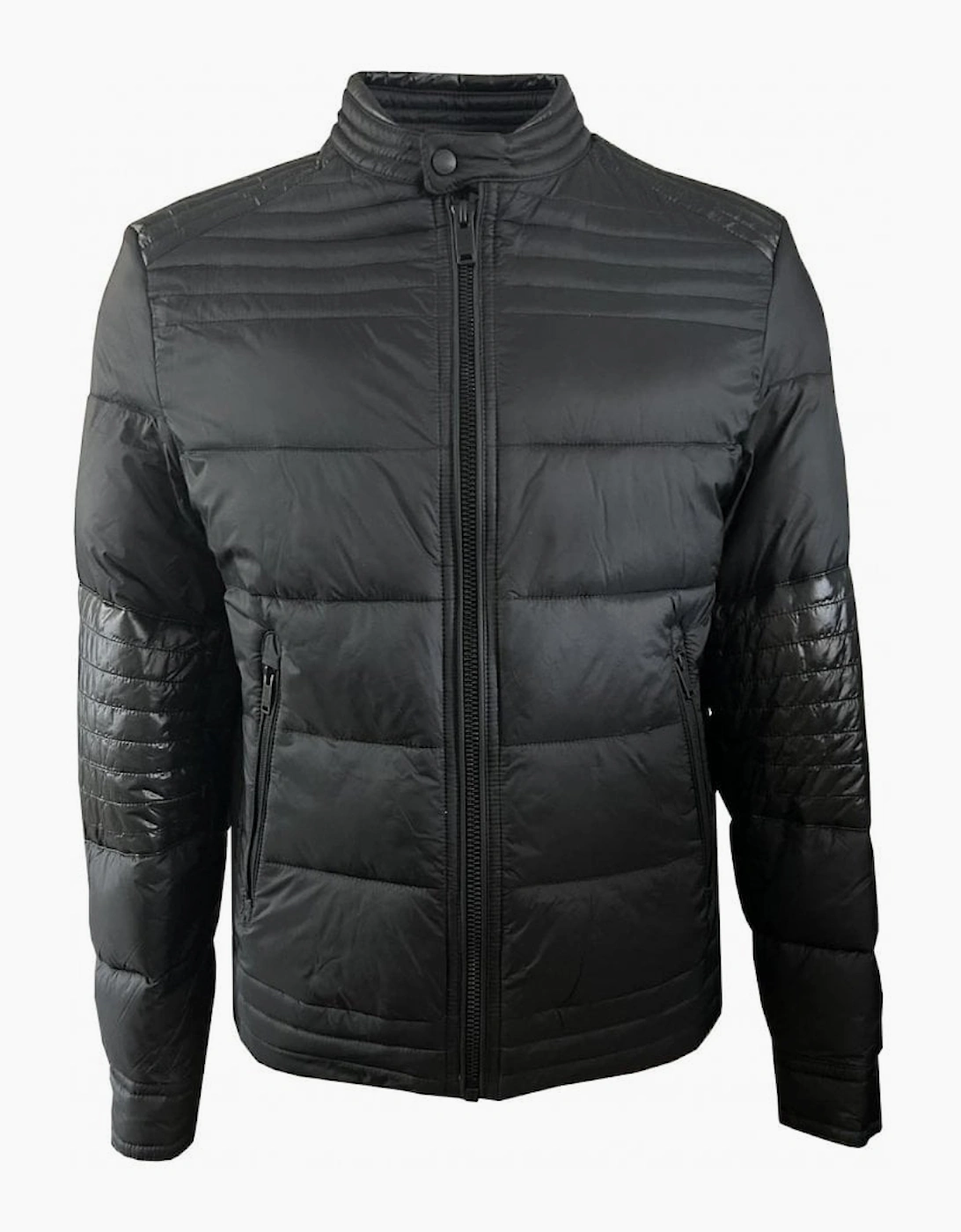 Men's Black Owand Zip Puffer Jacket, 5 of 4