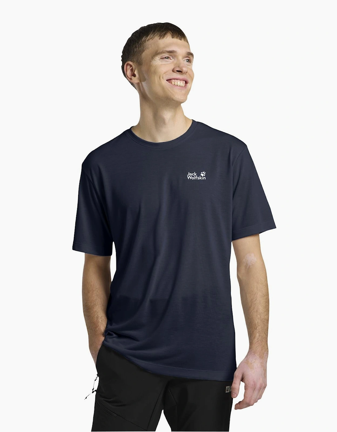 Jack Wolfskin Men's Black Vonnan Functional Short Sleeve T-Shirt  40 L