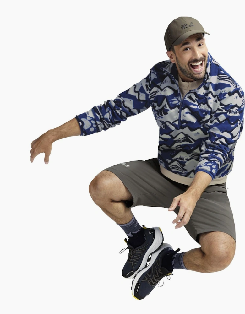 Jack Wolfskin Mens Paw Era 100 Print Half Zip Fleece