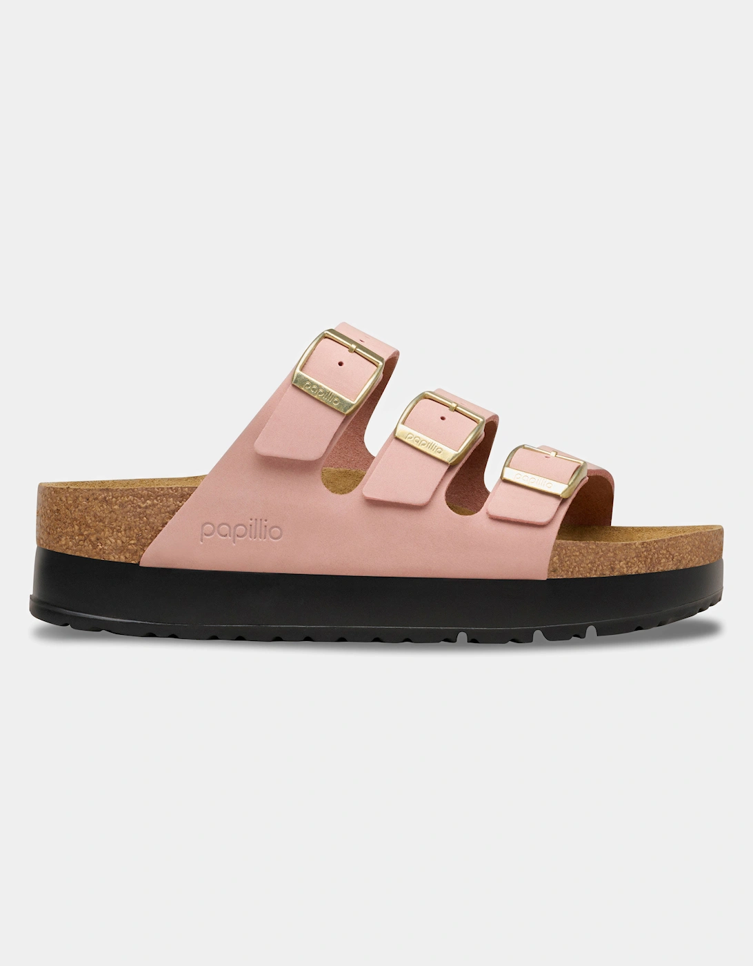Papillio Florida III Flex Womens Nubuck Platform Sandals - Pink Clay
