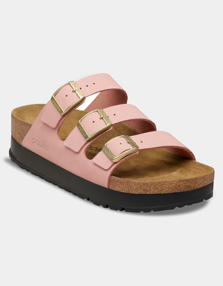 Papillio Florida III Flex Womens Nubuck Platform Sandals - Pink Clay