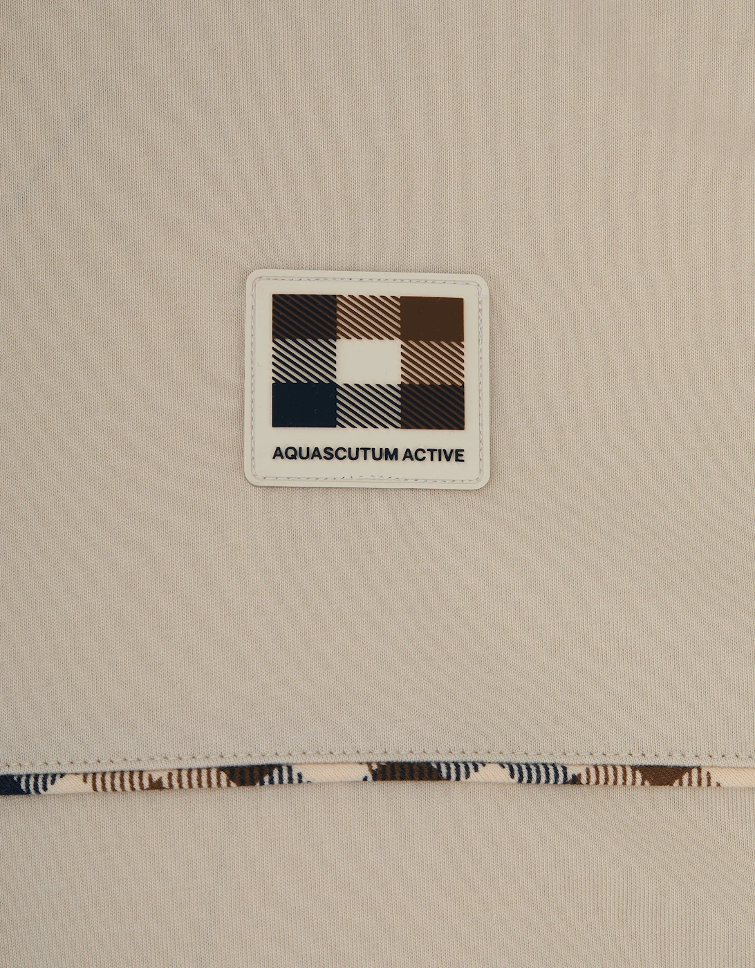 Aquascutum Mens Club Check Piping T-Shirt - Old White 02