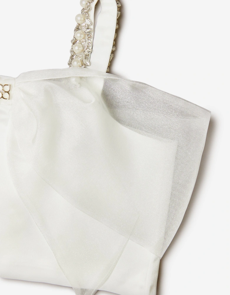 BCBGMAXAZRIA Girls Maxi Bow Top in White