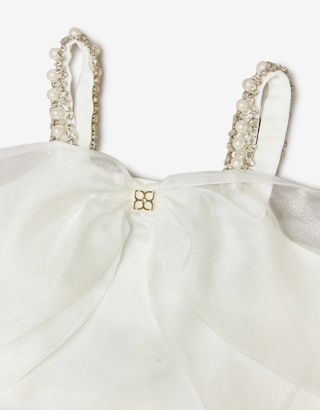 BCBGMAXAZRIA Girls Maxi Bow Top in White