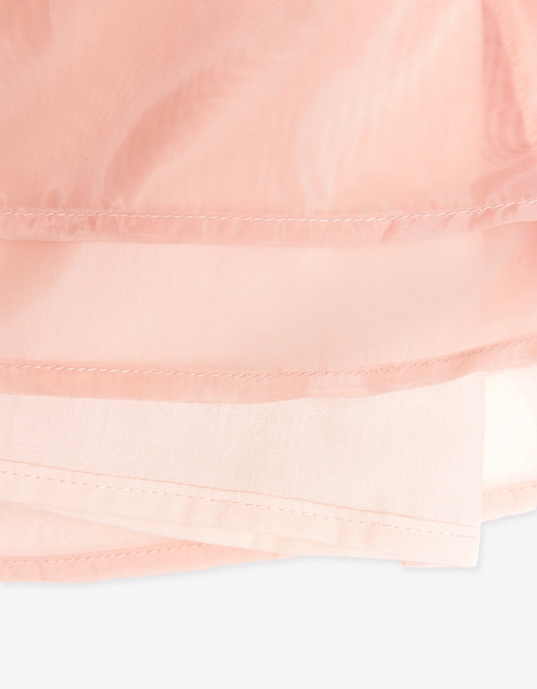 BCBGMAXAZRIA Girls Bow Neck Tie Organza Blouse in Pink