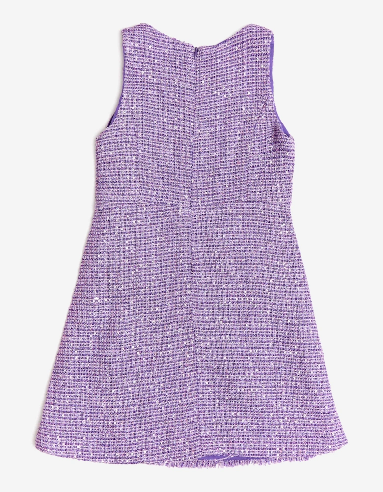 BCBGMAXAZRIA Girls Sleeveless Tweed Dress in Purple